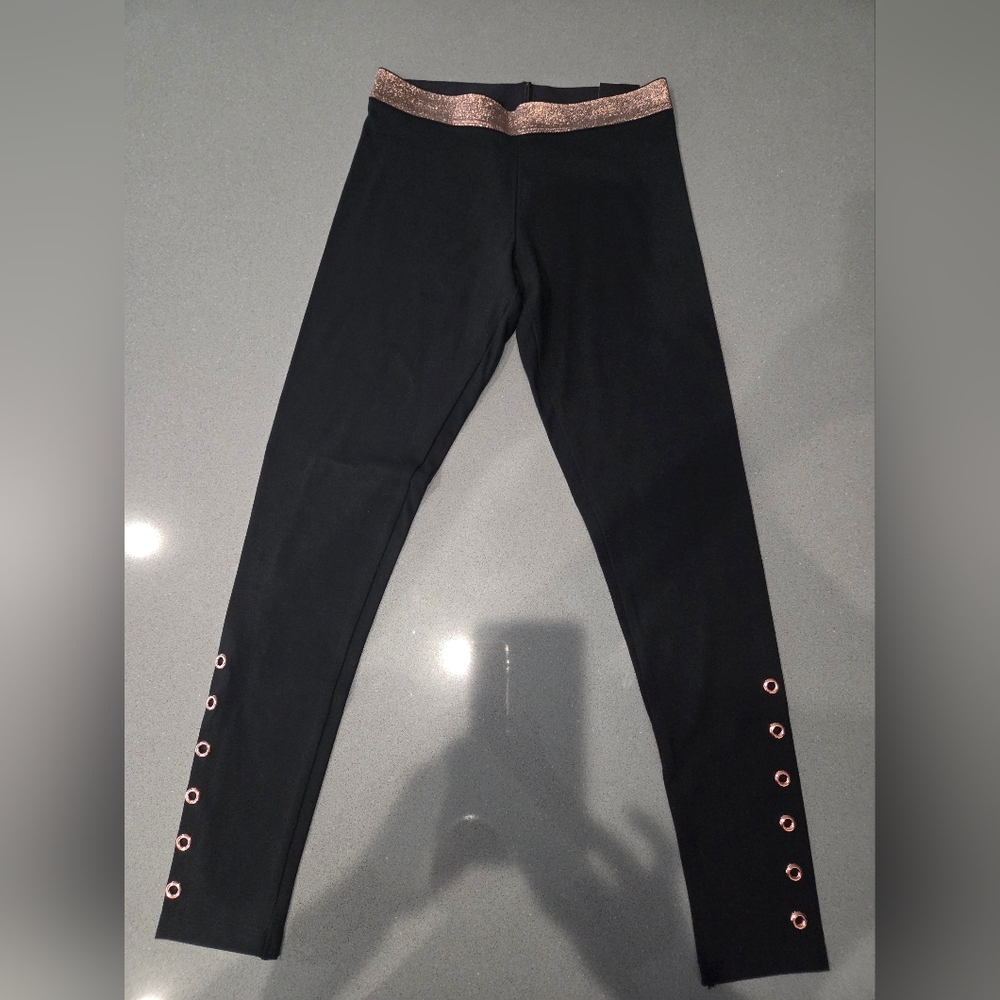 VS Sport Black Leggings with Rose Gold & Metallic Accents